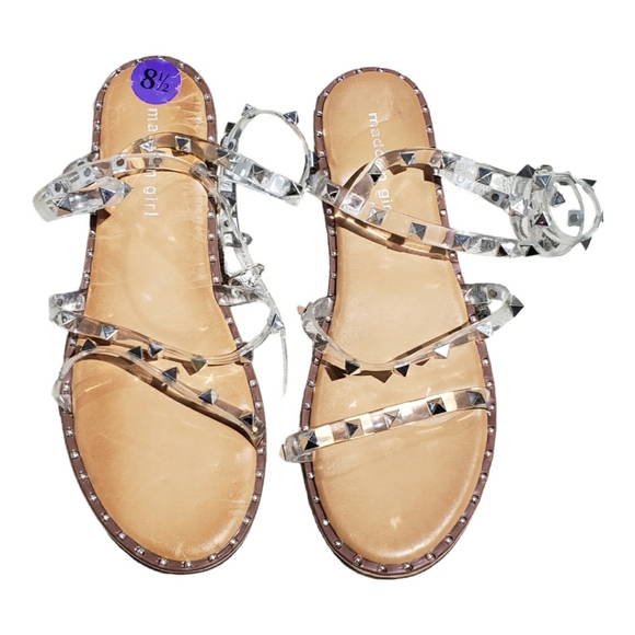 NEW MADDEN GIRL FAIRWAY STUDDED STRAPPY FLAT SANDALS SIZE 8 1/2. - Picture 5 of 9